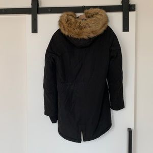 Sixth June | Black Parka w/ Brown Faux Fur Hood